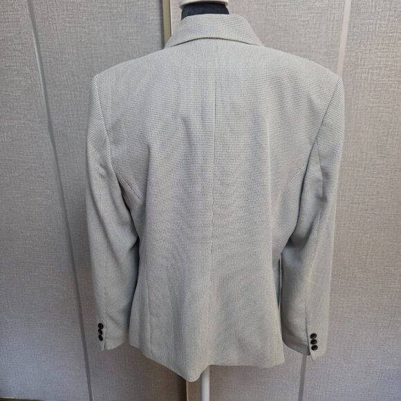 Vintage Amanda Smith Fine Scale Navy Houndstooth Blazer Size 12 EUC - Picture 2 of 15